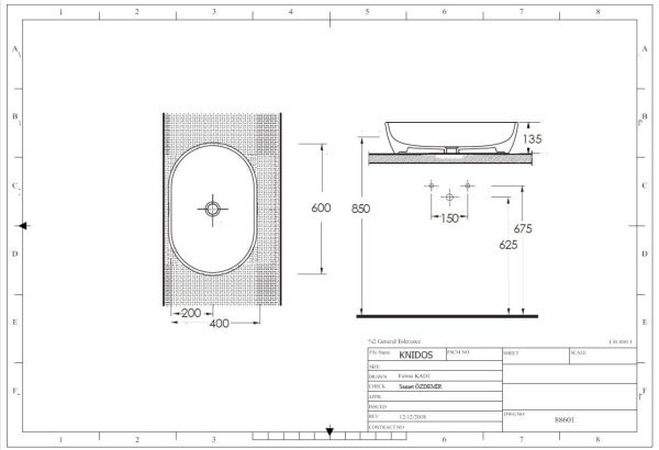 Knidos 60 cm Lavabo (B.Deliksiz)-LATTE