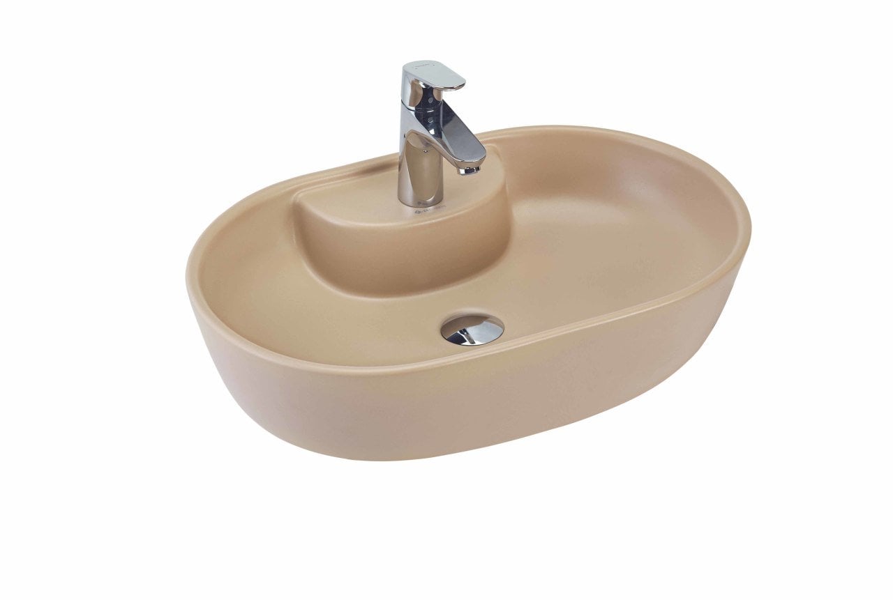 Knidos 60 cm Lavabo (B.Delikli)-Latte
