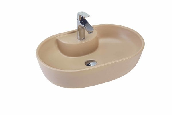 Knidos 60 cm Lavabo (B.Delikli)-Latte