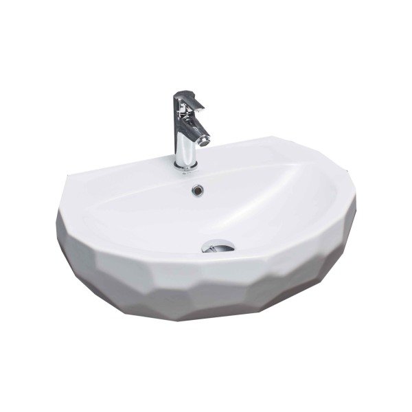 Diamas Beyaz 61 cm Batarya Delikli Lavabo